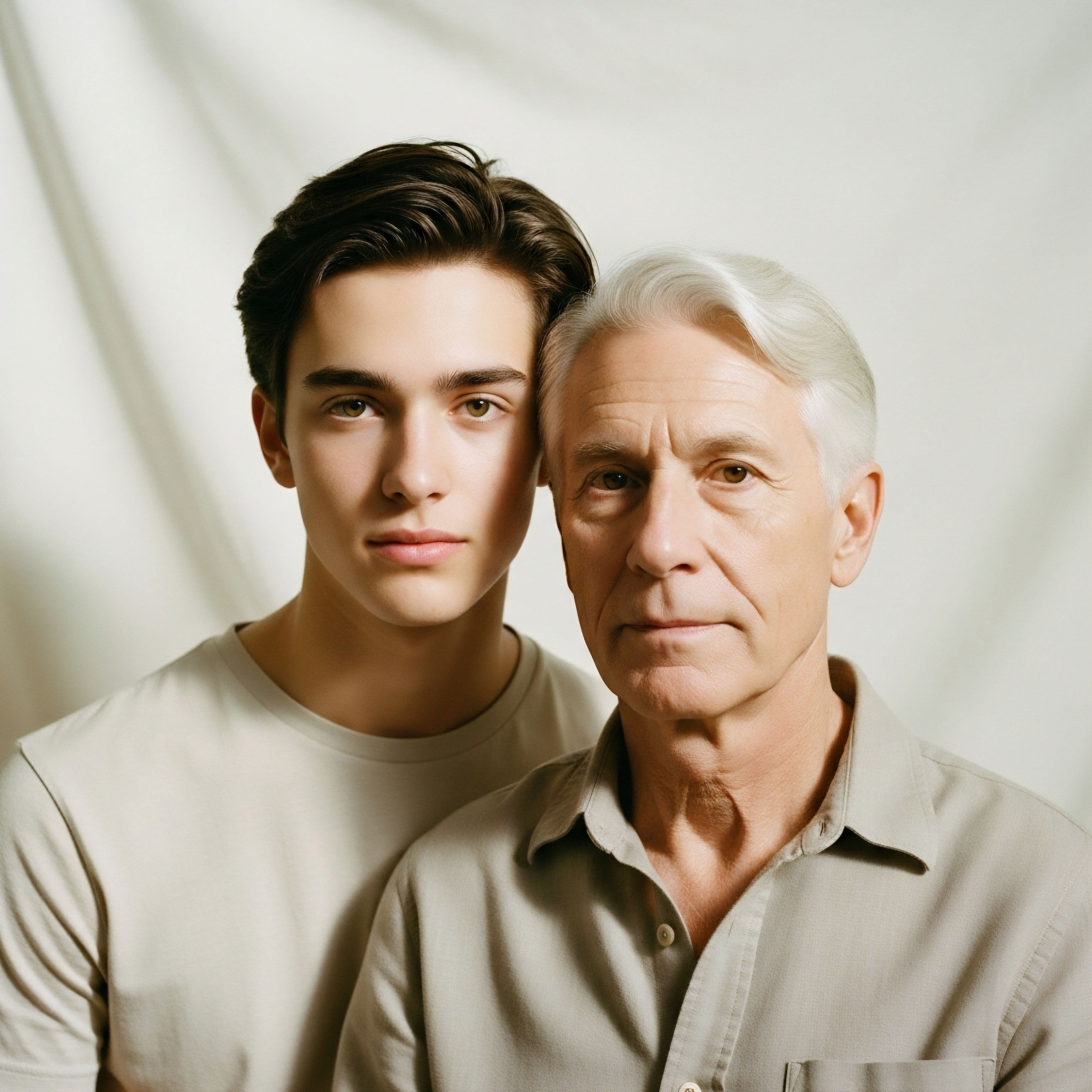 Two men, different ages, embody the hormone optimization journey. Their focused gaze signifies metabolic health, endocrine balance, and cellular function, reflecting personalized treatment and clinical evidence for longevity protocols