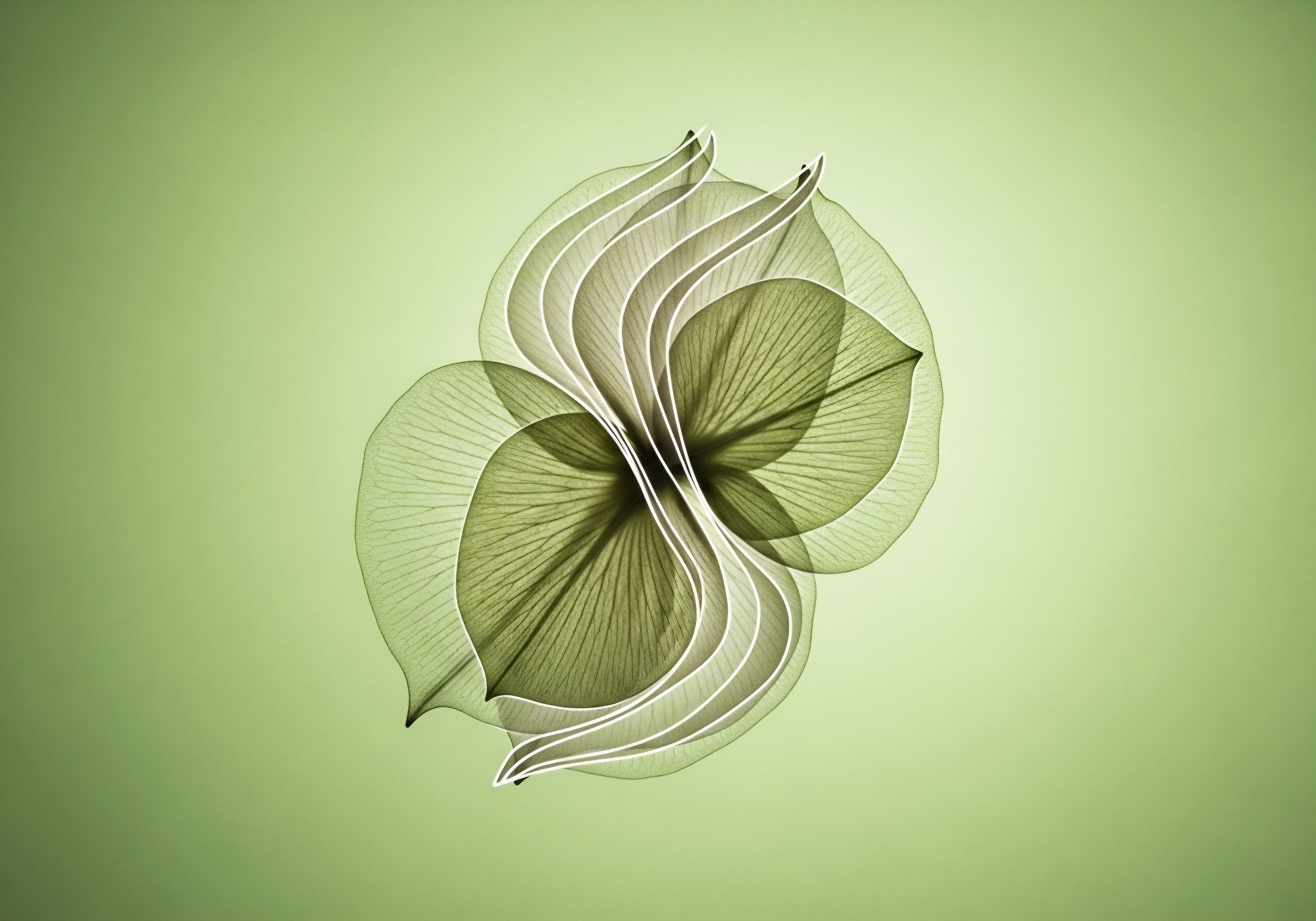Translucent, layered organic forms with delicate veins represent endocrine system balance. This symbolizes hormonal homeostasis and biochemical balance achieved via Hormone Replacement Therapy HRT