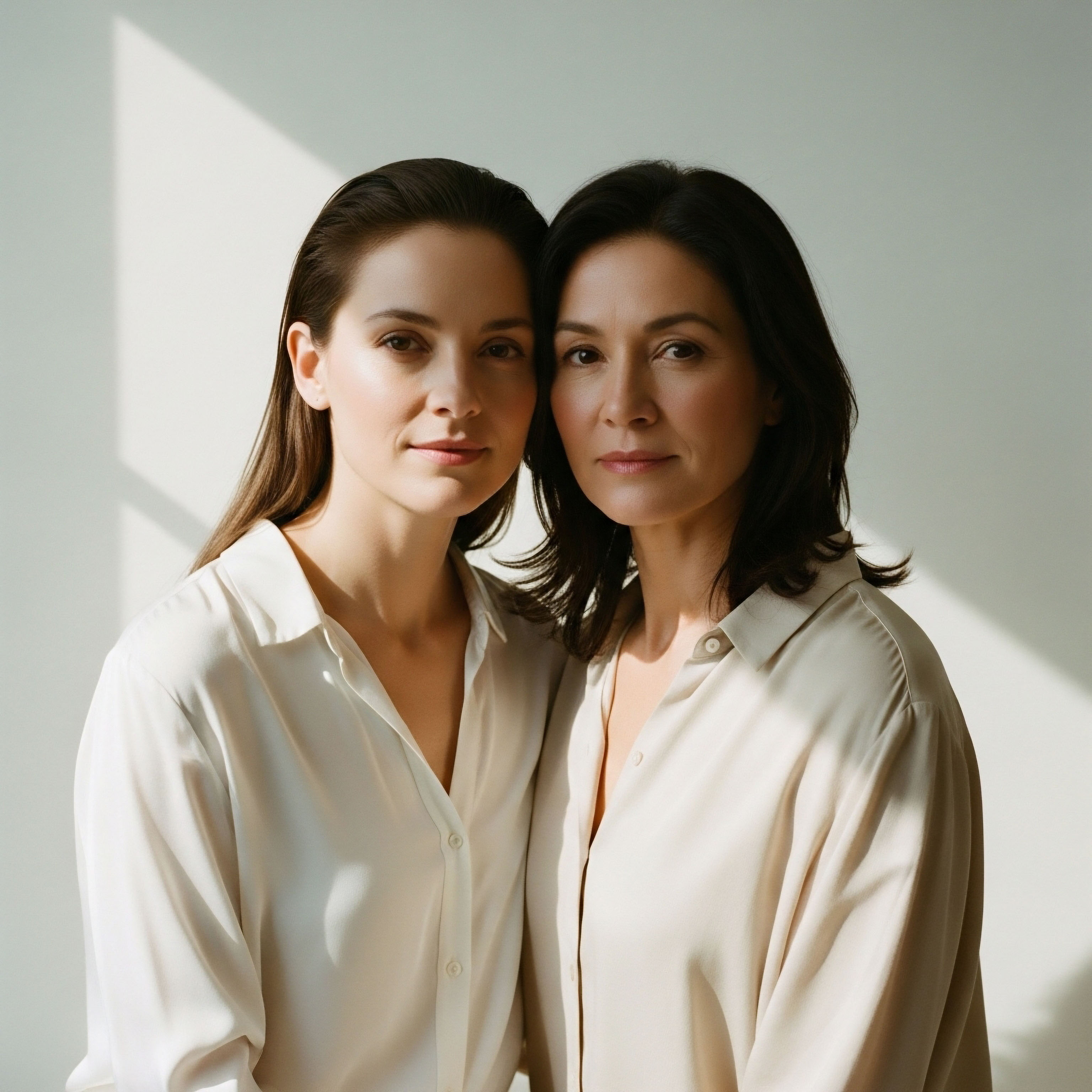 Two women represent the patient journey in clinical wellness. Their serene expressions reflect successful hormone optimization, metabolic health, and cellular regeneration, showcasing personalized care and advanced peptide therapy for endocrine balance