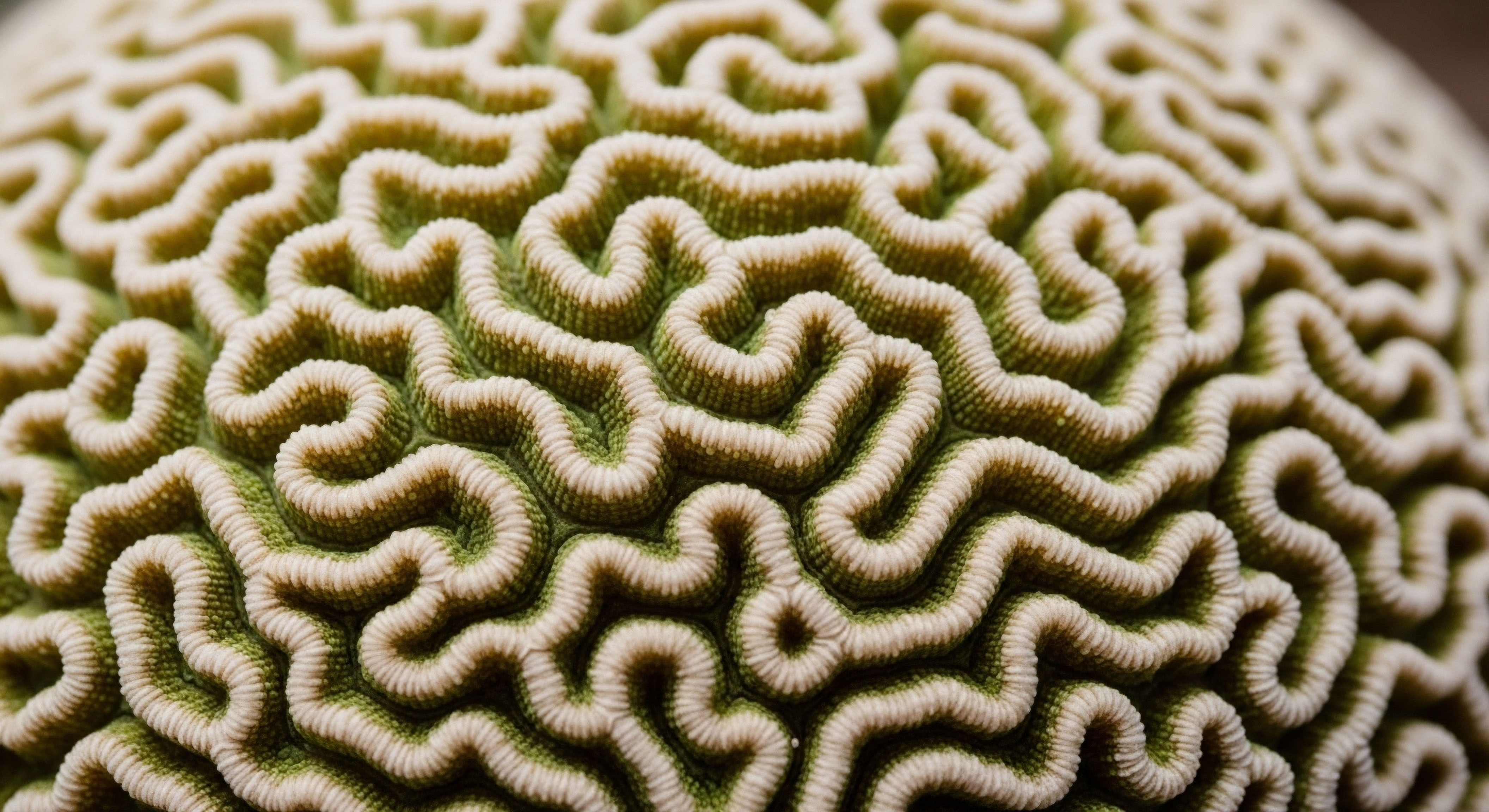 Green and beige brain coral convolutions highlight neural pathways, cellular function, and neuroendocrine regulation. This depicts hormone optimization crucial for metabolic health, brain health, systemic wellness, and peptide therapy effectiveness
