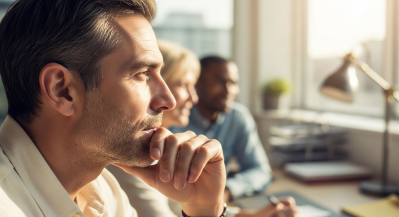 A focused male patient in a patient consultation, contemplating his wellness journey. Discussions encompass hormone optimization, peptide therapy, metabolic health, and enhancing cellular function through a personalized treatment protocol and clinical assessment.