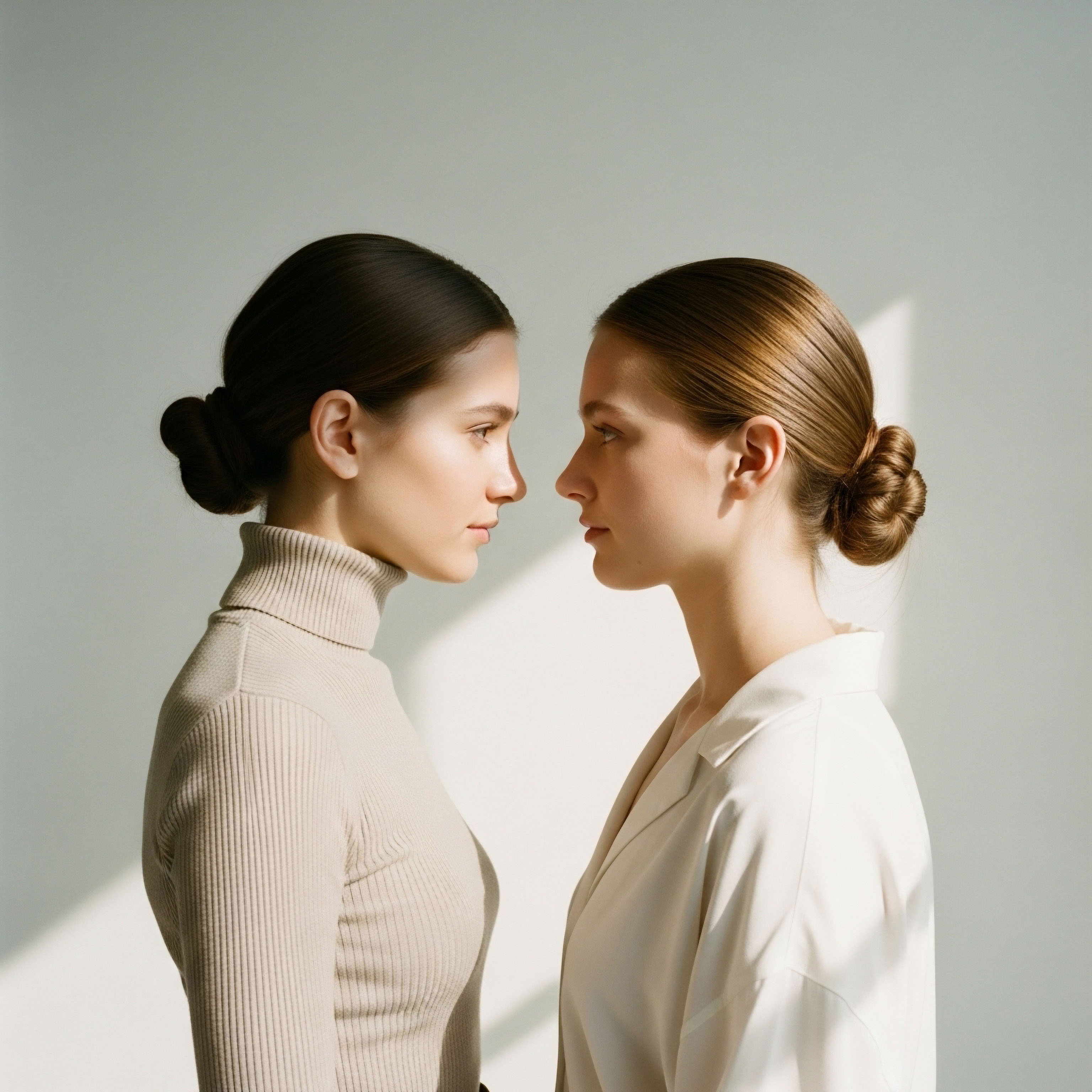 Two women in profile, facing closely, symbolize empathetic patient consultation for hormone optimization. This represents the therapeutic alliance driving metabolic health, cellular function, and endocrine balance through personalized wellness protocols