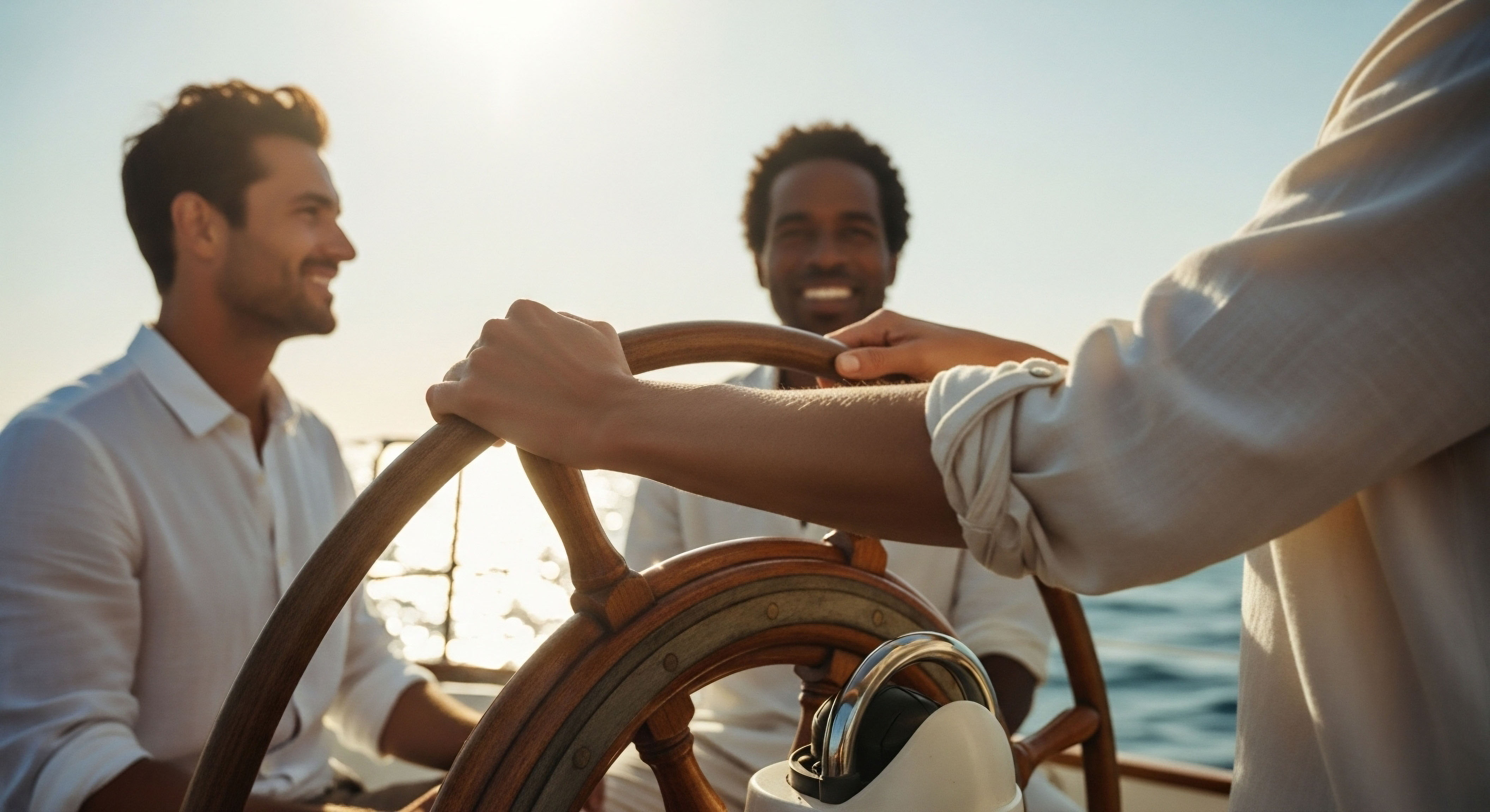 Confident individuals on a vessel exemplify profound patient vitality. This reflects optimized well-being from successful hormone optimization, attaining endocrine balance, metabolic health, improved cellular function, and sustainable longevity protocols through expert clinical intervention