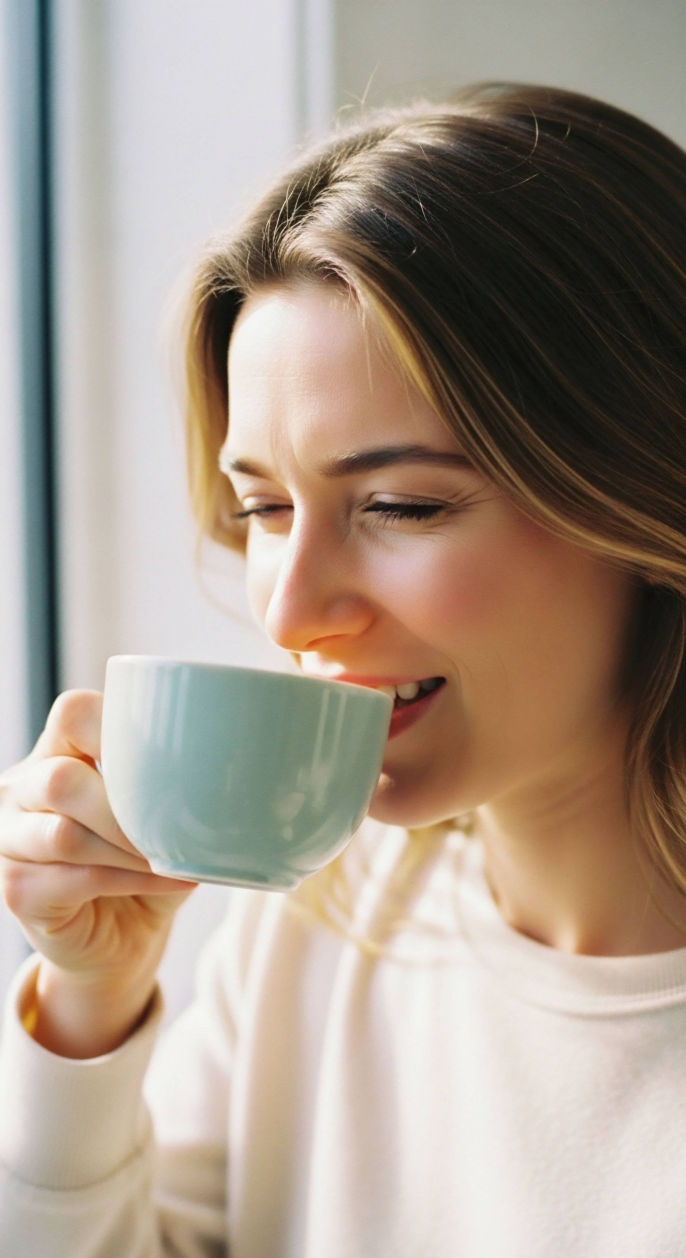 A content woman enjoys a mindful moment, embodying profound well-being and stress modulation. This scene signifies optimal hormone balance and metabolic support, reflecting successful clinical wellness interventions and a positive patient journey, fostering cellular vitality and supporting adrenal health