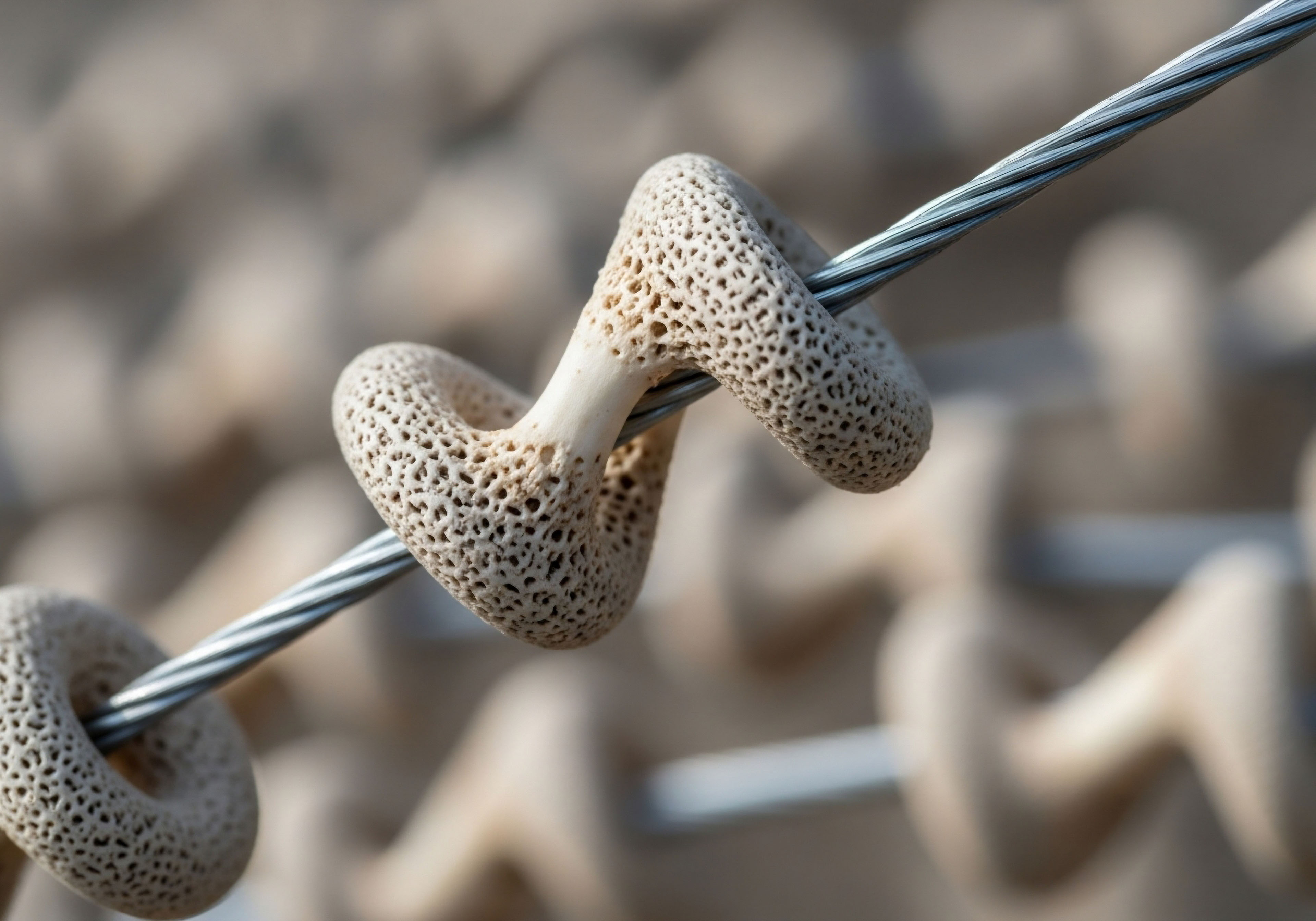Porous, bone-like structures precisely thread a metallic cable, symbolizing Hormone Replacement Therapy protocols. This illustrates the structured Patient Journey towards Endocrine System balance, supporting Metabolic Optimization and Bone Density