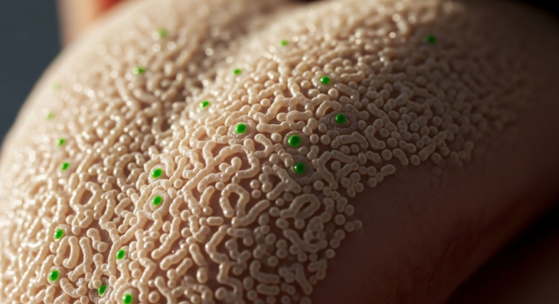 Magnified cellular micro-environment displaying tissue substrate and distinct molecular interactions. This illustrates receptor activation vital for hormone optimization, cellular function, metabolic health, and clinical protocols supporting bio-regulation.