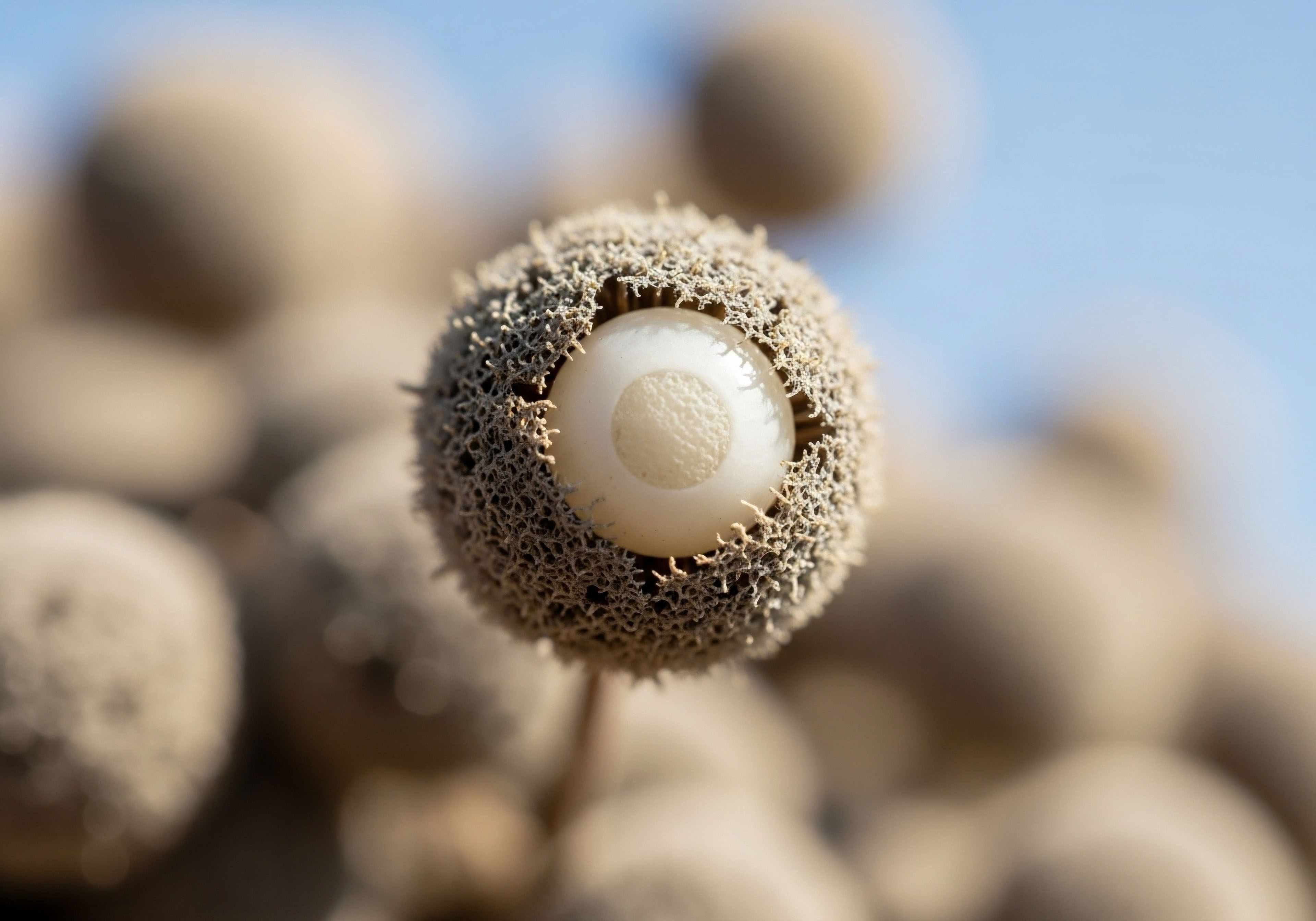 An intricately textured spherical form reveals a smooth white core. This symbolizes the journey from hormonal imbalance to endocrine homeostasis via bioidentical hormone optimization
