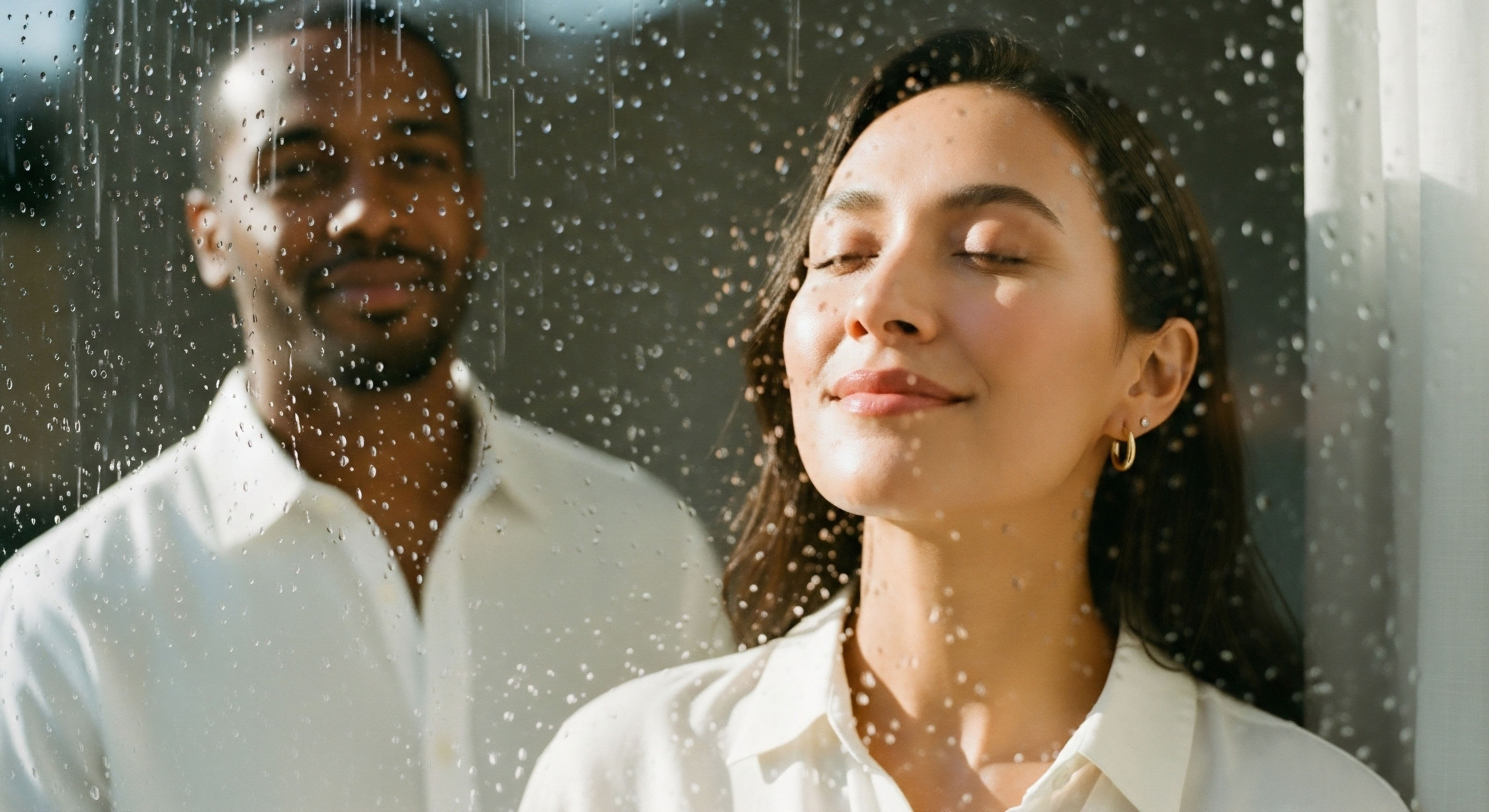 A woman's serene repose behind water-speckled glass reflects successful hormone optimization and metabolic health. This exemplifies clinical well-being, cellular regeneration, and an empowered patient journey through precision medicine for endocrine balance and therapeutic efficacy
