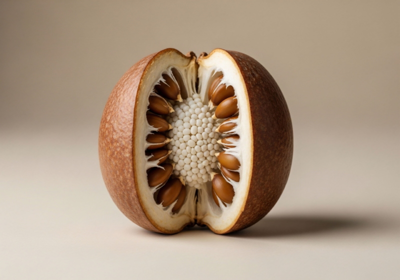 A bisected organic form reveals a central cluster of white spheres surrounded by precisely arranged brown seeds. This illustrates the intricate endocrine system and biochemical balance vital for hormonal health. It signifies internal mechanisms optimized by Hormone Replacement Therapy HRT, promoting cellular health and homeostasis through peptide protocols for reclaimed vitality.